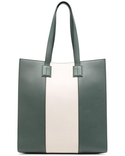 Bally Colour-block Leather Tote Bag - Green