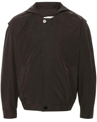 Amomento Drop-shoulder Hooded Jacket - Black