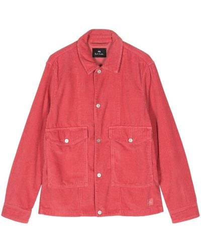 PS by Paul Smith Corduroy Button Jacket - Red
