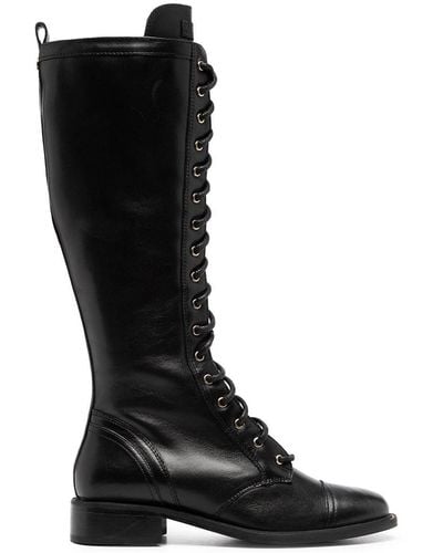 Carvela Kurt Geiger Sutton Lace-up Knee Leather Boots - Black