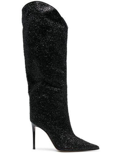 Alexandre Vauthier 110mm Sequin Knee-high Boots - Black