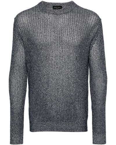 Roberto Collina Mélange Open-knit Sweater - Gray