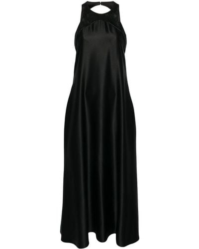 Giorgio Armani Midi-jurk Met Open Rug - Zwart