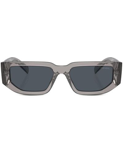 Prada Eckige Sonnenbrille mit Triangel-Logo - Grau