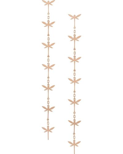 Anapsara 18kt Rose Gold Dragonfly Drop Earring - White