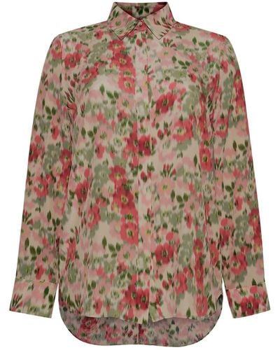 Adam Lippes Floral-print Silk Shirt - Natural