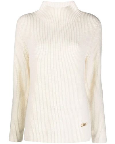 MICHAEL Michael Kors High-neck Ribbed-knit Sweater - White