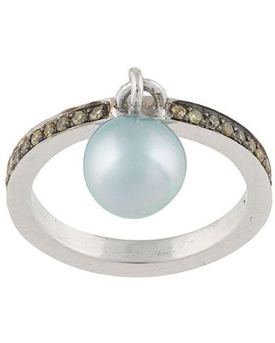 DALILA BARKACHE 18kt White Gold Icy Blue Akoya Pearl Gemstone Ring - Metallic