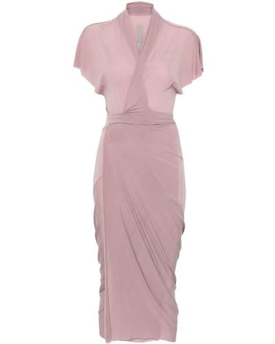 Rick Owens Wrap Midi Dress - Pink