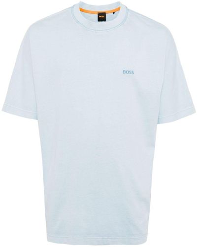 BOSS Embroidered-logo Cotton T-shirt - White