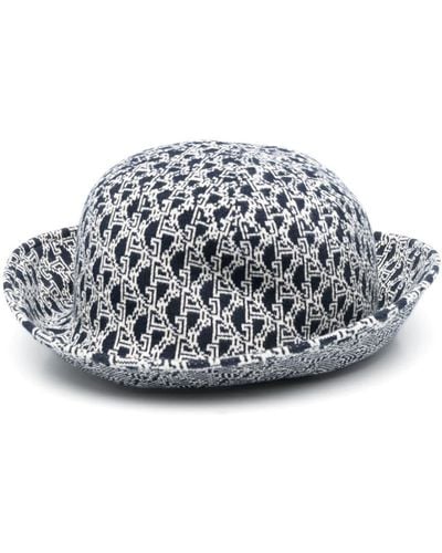 Giorgio Armani Monogram-print Bucket Hat - Grey