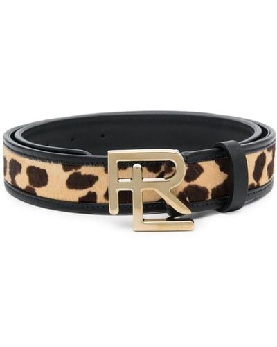 Ralph Lauren Collection Cheetah-print Leather Belt - Black