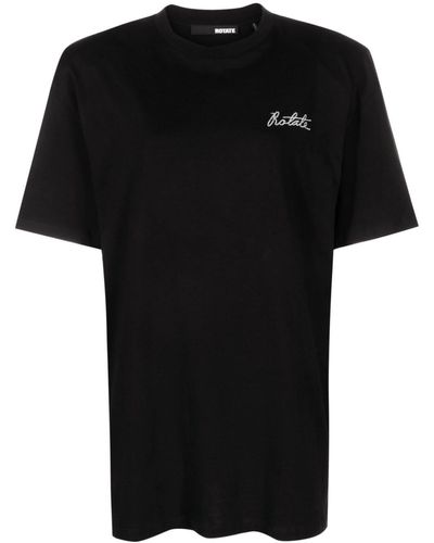 ROTATE BIRGER CHRISTENSEN T-shirt en coton biologique à logo brodé - Noir