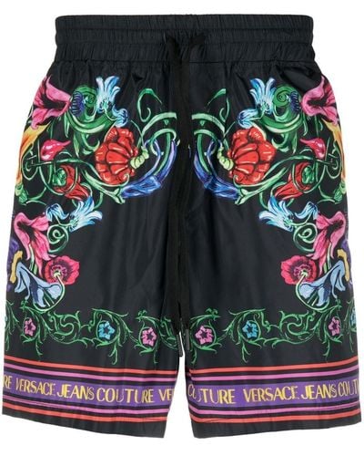 Versace Jeans Couture Floral-print Shorts - Green