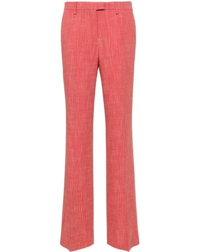 Etro Slub-texture Straight-leg Pants - Red