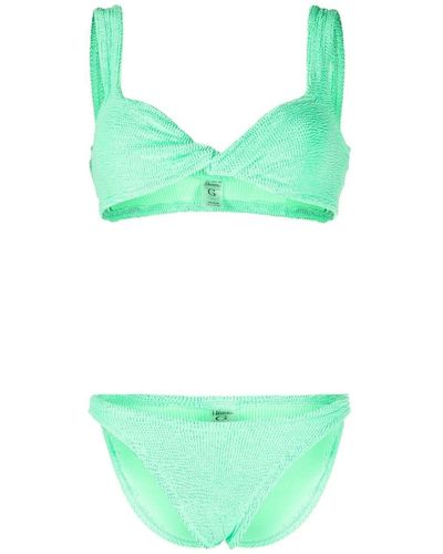 Hunza G Bikini Juno con efecto arrugado - Verde