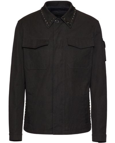 Valentino Garavani Studded Two-pocket Shirt - Black