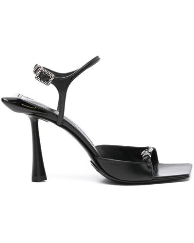 Benedetta Bruzziches 90mm Crystal-buckle Leather Sandals - Black