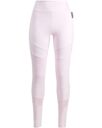 Philipp Plein Panelled Logo-waist leggings - Pink