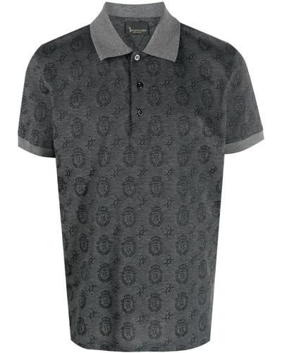 Billionaire All-over Graphic-print Polo Shirt - Black