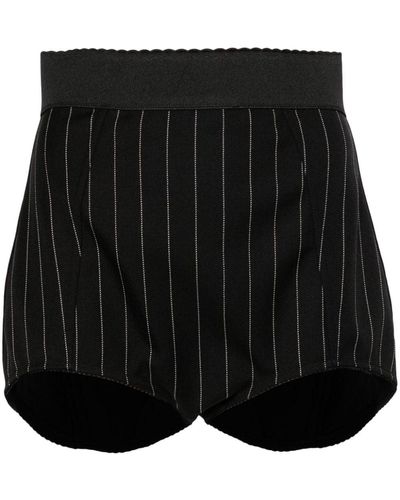 Dolce & Gabbana High-waisted Pinstripe Shorts - Black