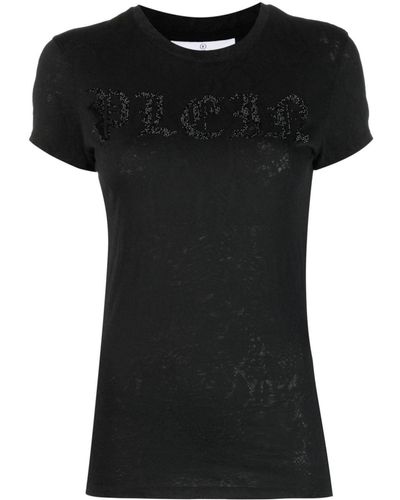 Philipp Plein ラインストーンロゴ Tシャツ - ブラック