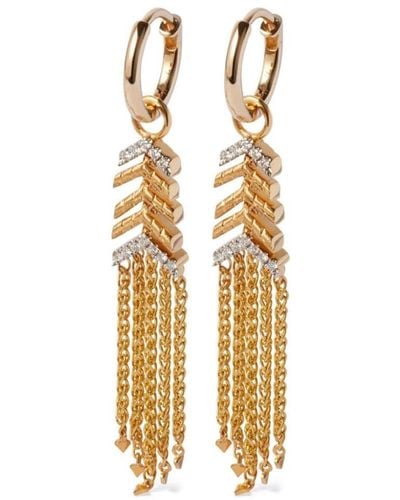 Annoushka 18kt Yellow Gold Deco Shimmy Diamond Hoop Earrings - Metallic