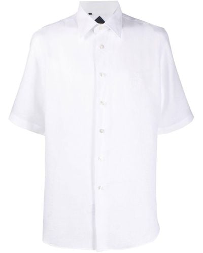 Billionaire Crest-motif Short-sleeved Shirt - White