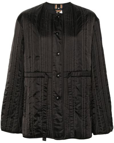 Paul Smith Shadow Stripe Quilted Jacket - Black