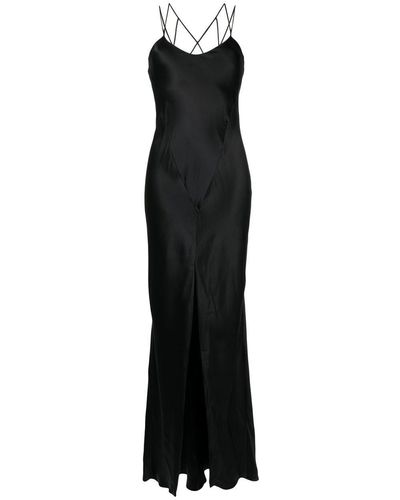 Kiki de Montparnasse Cage Silk Maxi Dress - Black