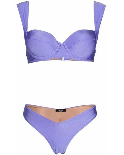 Noire Swimwear Bikini à effet de brillance - Violet