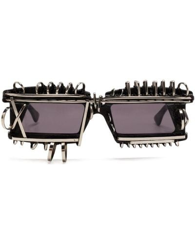 Kuboraum X21 Square-frame Sunglasses - Black