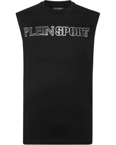 Philipp Plein Logo-print Cotton Vest - Black