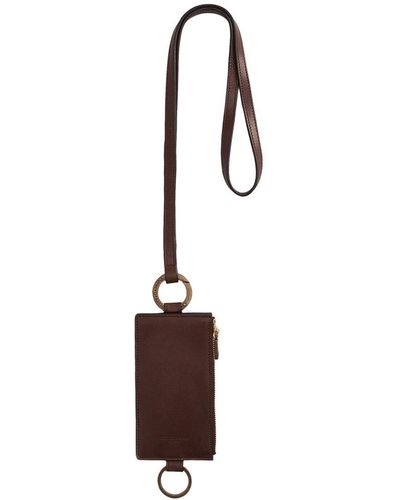 Dolce & Gabbana Lanyard Leather Cardholder - Brown
