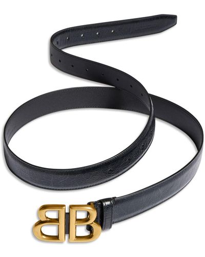 Balenciaga Monaco Leather Belt - Blue