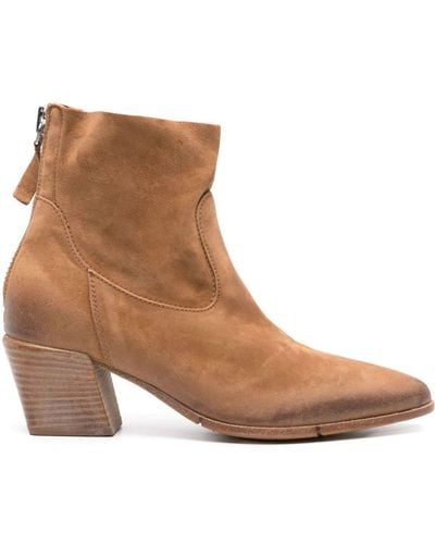 Moma Suede Panelled Ankle Boots - Brown