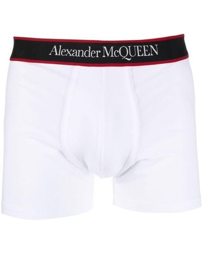 Alexander McQueen Boxer con stampa - Bianco