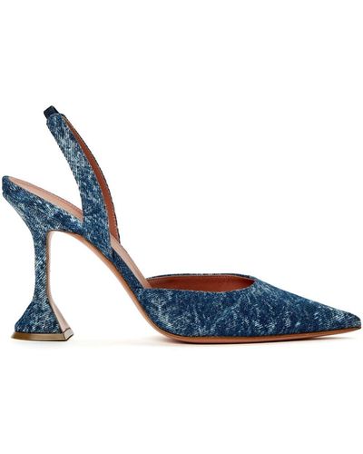 AMINA MUADDI Zapatos Holli con tacón de 95mm - Azul