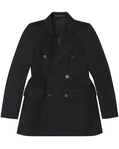 Balenciaga Blazer croisé à revers pointus - Noir