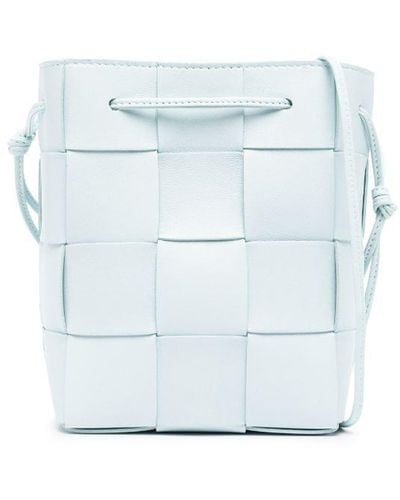 Bottega Veneta Small Cassette Leather Bucket Bag - White