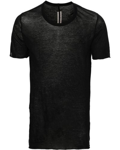 Rick Owens Camiseta con dobladillo sin rematar - Negro