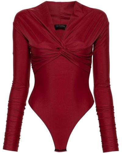 ANDAMANE Kendall Off-shoulder Bodysuit - Red