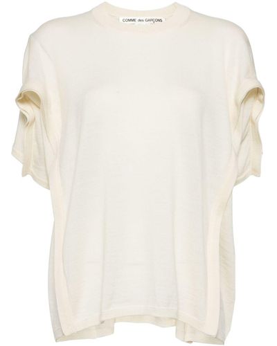Comme des Garçons Layered Wool Knitted Top - White