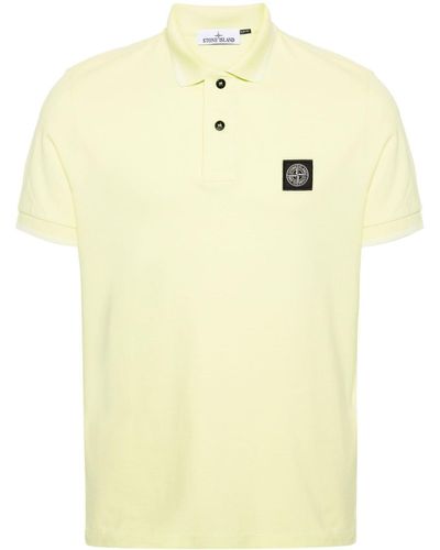 Stone Island Compass-appliqué Polo Shirt - Yellow