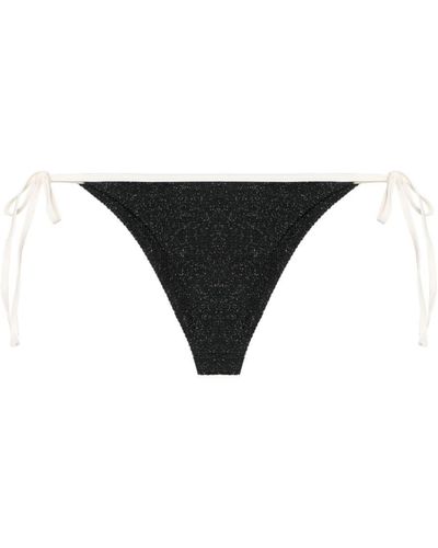 Mc2 Saint Barth Marielle Lurex Bikini Bottoms - Black