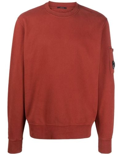 C.P. Company Sweatshirt mit Logo-Patch - Rot