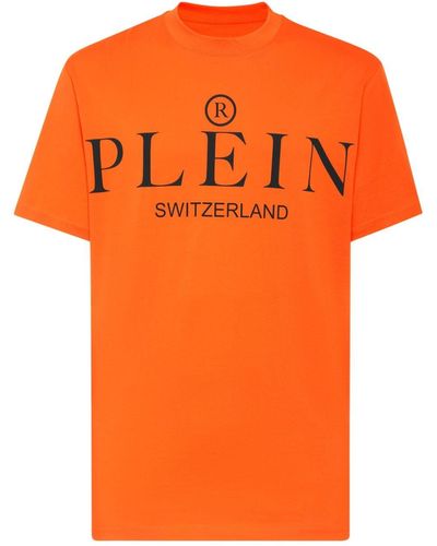 Philipp Plein Logo Print T-shirt - Orange
