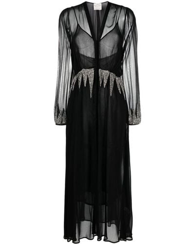 Forte Forte Crystal-embellished Layered Maxi Dress - Black