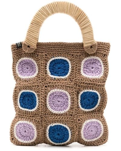 Nannacay Giovanna Crochet Tote Bag - Brown