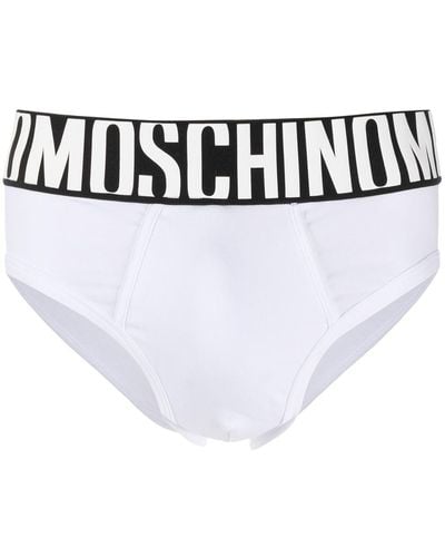 Moschino Slip mit Logo-Bund - Weiß
